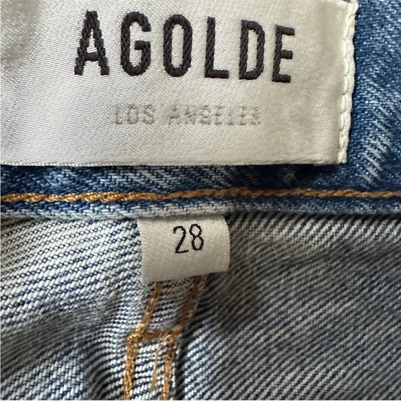 AGOLDE Riley Crop High Rise Straight Raw Hem Jeans Size 28 - Picture 5 of 6